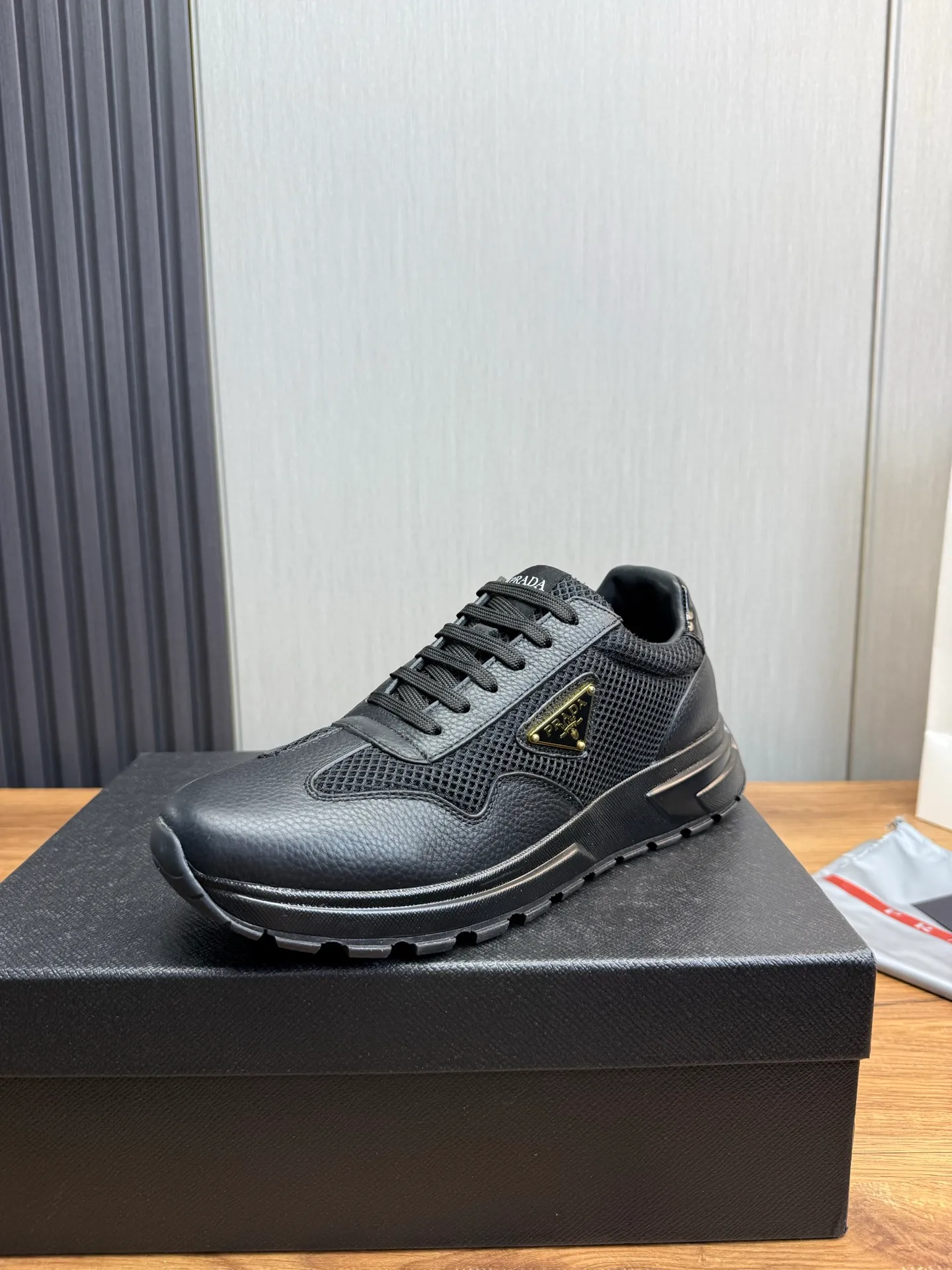 Men's shoes 💰780💰 [PRADA] Men's shoes are popular in the counter, official website synchronization, 1 high-quality shipment ✔️Original cowhide stitching breathable mesh + cowhide lining, 1🆚1 replica, original original bottom, 38-45 (38.45 custom-made, non-refundable)